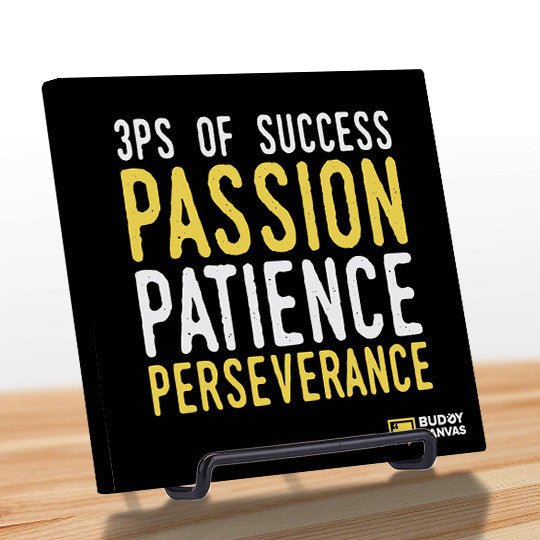 3Ps Passion Patience Perseverance Quote - BuddyCanvas  Black - 3