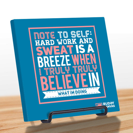 Hard Work & Belief Quote - BuddyCanvas  Blue - 7