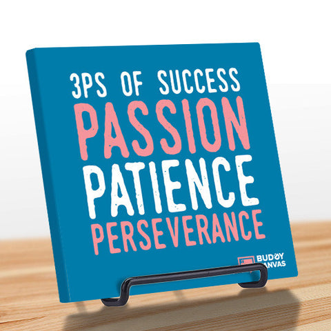 3Ps Passion Patience Perseverance Quote - BuddyCanvas  Blue - 1