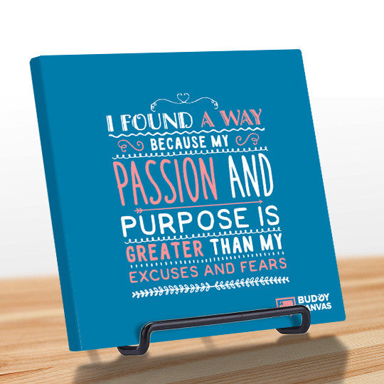 Passion & Purpose Quote - BuddyCanvas  Blue - 6