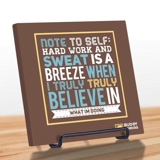 Hard Work & Belief Quote - BuddyCanvas  Brown - 8