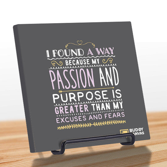 Passion & Purpose Quote - BuddyCanvas  Grey - 9