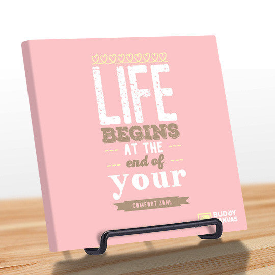 End of Your Comfort Zone Quote - BuddyCanvas  Pink - 7