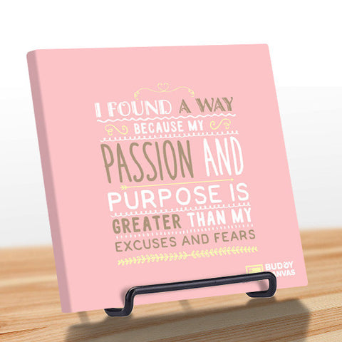 Passion & Purpose Quote - BuddyCanvas  Pink - 1
