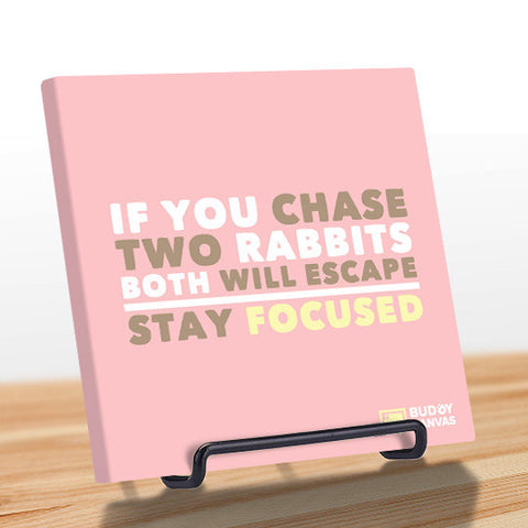 Two Rabbits: Stay Focused Quote - BuddyCanvas  Pink - 1