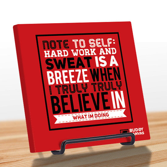 Hard Work & Belief Quote - BuddyCanvas  Red - 5