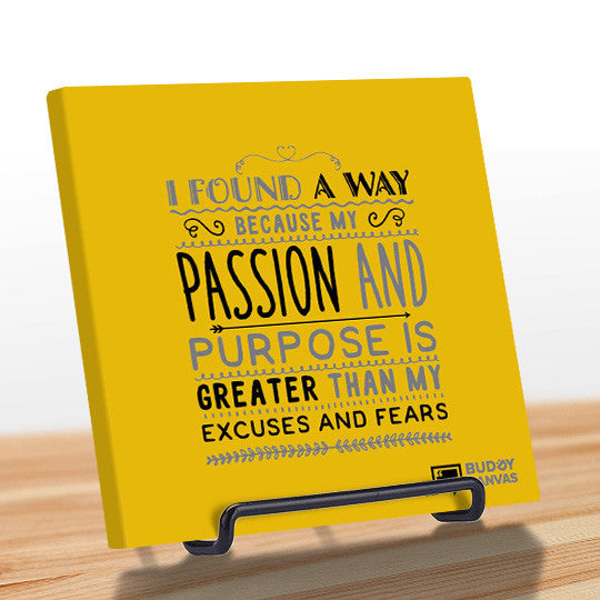 Passion & Purpose Quote - BuddyCanvas  Yellow - 7
