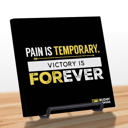 Pain is Temporary Quote - BuddyCanvas  Black - 4