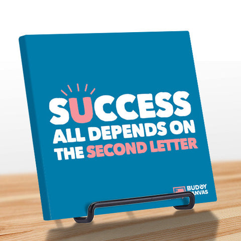 Success & The Second Letter Quote - BuddyCanvas  Blue - 1
